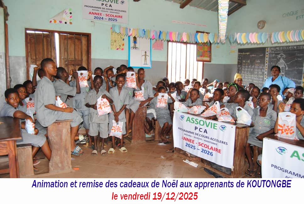 Animation et remise de cadeaux aux apprenants de KOUTONGBE